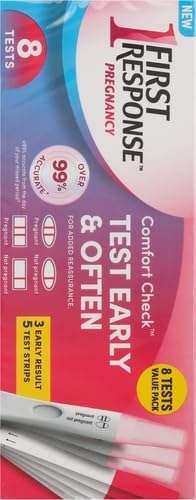 FIRST RESPONSE Comfort Check Pregnancy Test, 8 Count, Pink & White