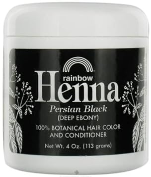 Rainbow Research Henna Hair Color And Conditioner, Persian Black Deep Ebony, 4 Ounce : Hair Hennas : Beauty & Personal Care