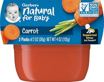 Gerber Baby Food Carrot, 2 Oz, 2 Ct Tubs