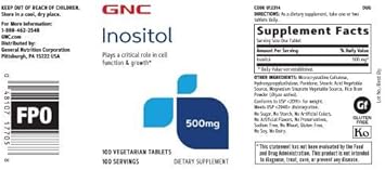 Gnc Inositol 500Mg, 100 Tablets, Supports Cell Function And Growth