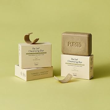 Purito Re:Lief Cleansing Bar 100G Vegan & Cruelty-Free, Safe Ingredients, Skin Moisture, Gentle Formula, Refresh