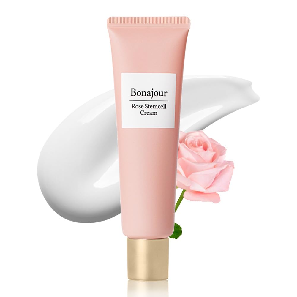 Bonajour] Rose Stem Cell Cream, Moisturizing Vegan Cream 1.69 Fl.Oz