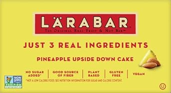 Larabar Pineapple Upside Down Cake, Gluten Free Vegan Fruit Nut Bars, 16 Ct