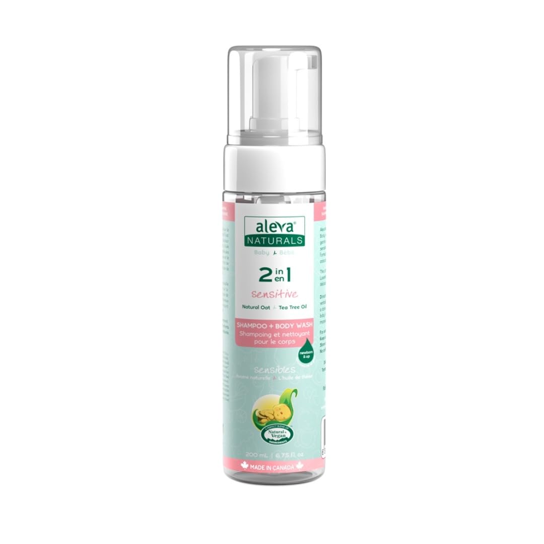 Aleva Naturals Hypoallergenic 2 In 1 Hair And Body Wash | Tea Tree Oil Formula | For Sensitive Skin | Perfect For Newborn Babies And Toddlers - 200Ml