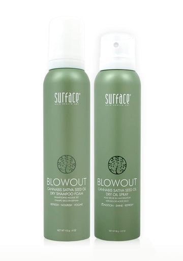 Surface Hair Blowout Volumizing Duo: Blowout Dry Shampoo Foam PLUS Blowout Dry Oil Spray, Premium Finish protection with Babassu and Maracuja Oil : Beauty & Personal Care