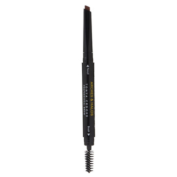 Arches & Halos Angled Brow Shading Pencil - Dual Ended Pencil And Brush With Highly Pigmented Color - Define, Detail And Build Brows - Vegan And Cruelty Free Makeup - Charcoal, 0.012 Oz