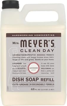 Mrs. Meyer'S Clean Day Liquid Dish Soap Refill, Biodegradable Formula, Lavender, 48 Fl. Oz