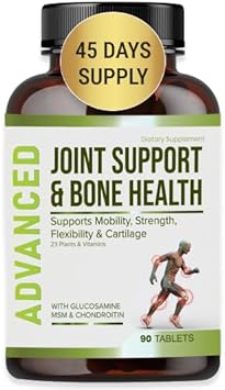 Nutrapro Glucosamine Chondroitin Msm Joint Relief Supplements & Bone Health - For Knee & Joint Relief, Bone Strength, Joint Health, Movement, Flexibility, Strength & Comfort.45 Days Servings