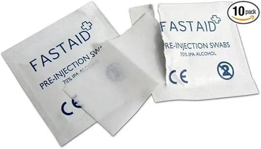Pre-Injection Swabs - 10 Swab Wipes | Medical Grade | 70% Alcohol | Ipa | Individually Wrapped | Effective Disinfection Of Substrate Injection Ports Before Inoculation
