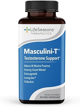 LifeSeasons Masculini-T - Testosterone Support Supplement - Enhances Mental & Physical Aspects of Sexual and Athletic Performance - Supports Normal Erectile Function - Improve Libido - 90 Capsules