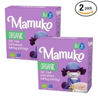 Mamuko Premium Organic Porridge - Healthy Porridge Blend Of Oat, Raw Buckwheat & Barley Grits - High Fiber Porridge Without Sugar, Dairy-Free & Preservatives - 200G & 2 Pack(10 Servings)