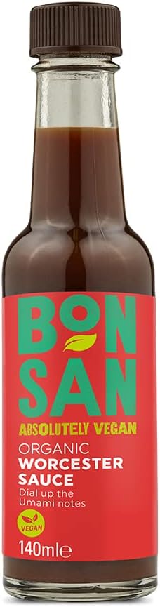 Bonsan Organic Vegan Worcester Sauce 140ml - Yeast Free, GMO Free - Ideal for Sauces, Marinades & Cooking - Absolutely Vegan