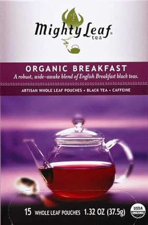 Mighty Leaf Tea Organic Breakfast Hand-Stiched Tea Bags, 15 Ct