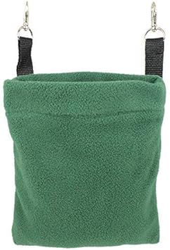 Deluxe Nest Pouch (Green) - Hanging Fleece Cage Accessory Toy - For Sugar Gliders, Squirrels, Marmosets, Hamsters, Ferrets, Birds, Rodents, Rats, Reptiles, Small Pets - Hammock, Tower, Bed, Nest