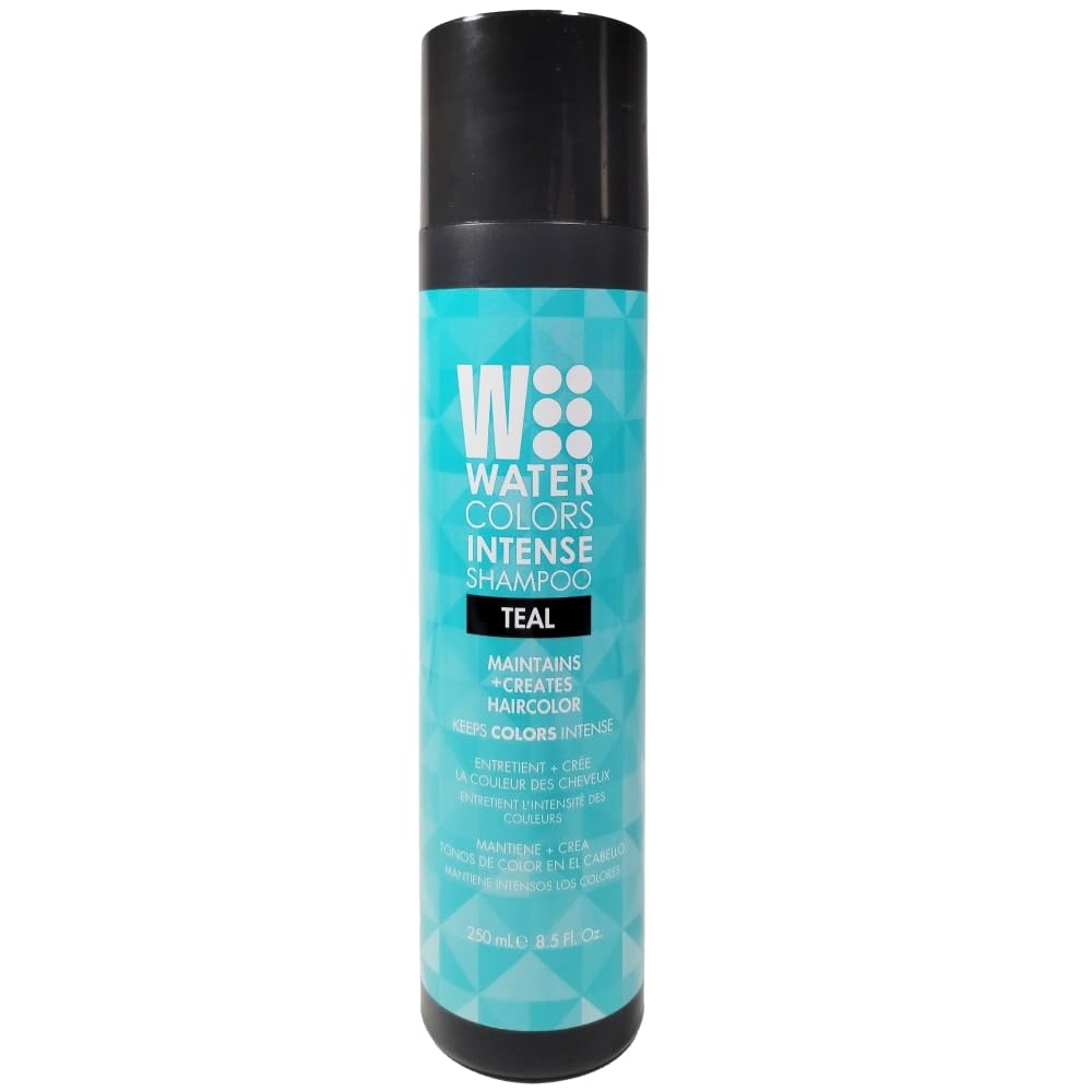 Watercolors Intense Color Depositing Sulfate & Paraben Free Shampoo, Maintains & Enhances Haircolor - Teal 8.5 Oz