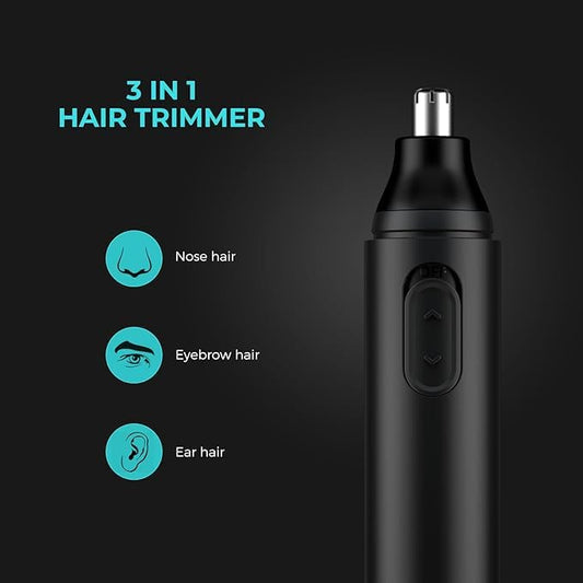 Painless Nose and Ear Hair Trimmer - USB Rechargeable, IPX7 Waterproof Facial Hair Remover for Easy Cleaning