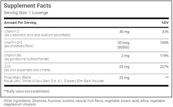 Zinc Lozenges With Vitamin C - Fruit Flavored, Healthy Immune Support Lozenges With 25Mg Of Zinc Supplement Per Lozenge + 30Mg Of Vitamin C - 100 Lozenges