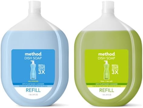 Method Liquid Dish Soap 2 Scent Variety Pack (Sea Minerals + Lime & Sea Salt)