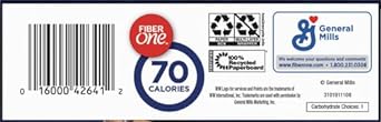 Fiber One 70 Calorie Brownies, Chocolate Chip Cookie, Snack Bars, 6 ct