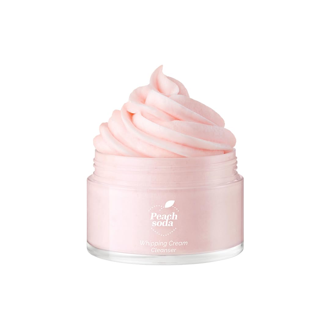 Ariul Peach Soda Whipping Cream Cleanser – 24H Moisturizing, Hydrating & Soothing, Rich Foam With Peach Extract & Natural Ingredients, Korean Skin Care, 100G / 3.38 Oz