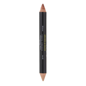 Arches & Halos Brow Highlighting And Concealer Crayon - Tan - Shaping And Shimmer Eyebrow Stick And Highlighter Duo - Soft, Ultra Creamy Formula - Define, And Sculpt For Sharp Brows - 0.176 Oz