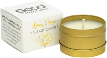 Good Clean Love Spicy Citrus Massage Candle, Melts into an Aromatic &