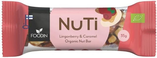 Foodin Nuti Bar With Lingonberry&Caramel 35G