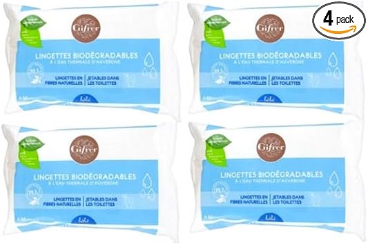 Gifrer Lingettes Biodégradables À L'Eau Thermale Lot De 4X60 Unités