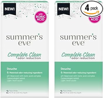 Summer'S Eve Feminine Douche, Complete Clean Odor Reduction With Boric Acid Complex, 2 Units, 4.5 Oz Each (Pack Of 2)