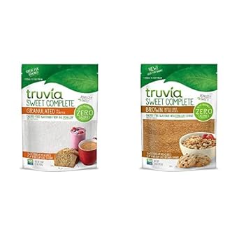 Truvia Sweet Complete Sweeteners Bundle (Pack of 2), Includes one 16 oz bag in Granulated All-Purpose, and one 14 oz bag in Brown of Truvia Sweet Complete Calorie-Free Sweetener from the Stevia Leaf : Grocery & Gourmet Food