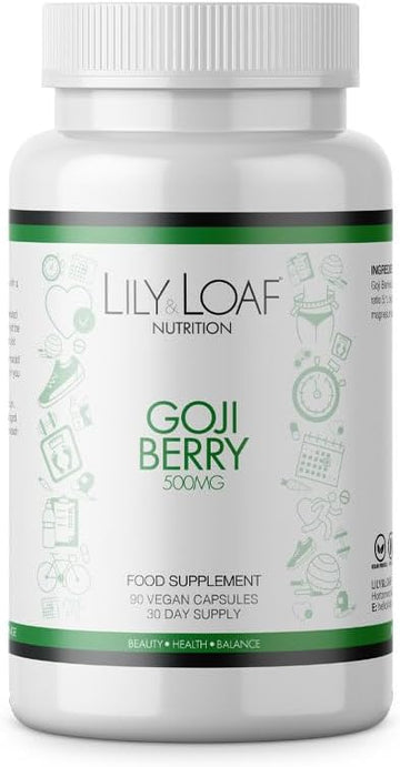 Lily & Loaf Goji Berry 500Mg | Tablets High-Strength Supplement | Rich In Vitamins, Minerals & Antioxidants | Traditional Chinese Herb For Immune Support & Wellness | 90 Vegan Tablet