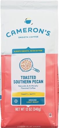 Cameron'S Coffee Roasted Ground Coffee Bag, Flavored, Toasted Southern Pecan, 12 Ounce