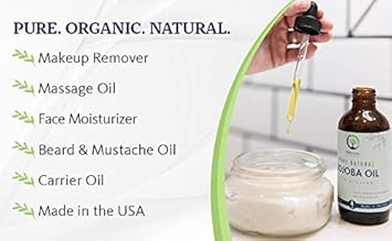 Essential Living: Organic Jojoba Oil - Pure Carrier Oil For All-Natural Skin Care, Moisturizer, Makeup Remover, Oil Cleansing And More - 4 Oz. - Cold Pressed - No Hexane - Made In The Usa : Beauty & Personal Care