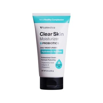 Vitamedica Clear Skin Probiotic Moisturizer | Water-Based Gel Cream | Hyaluronic Acid & Squalane