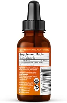 Papaya Leaf Extract Platelet Support - Papaya Leaf Extract for platelets, Digestion Supplement - Papaya Extract Organic - Papaya Leaf Juice - 1oz -Herbal Goodness(1 btl)