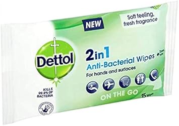 Dettol 2 in 1 Antibacterial Wipes - 15 x 10 : Amazon.co.uk: Grocery