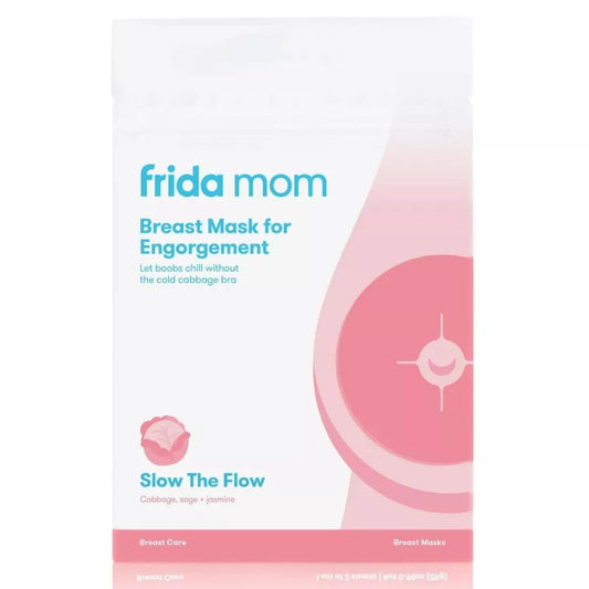 Frida Mom Breast Pads, Reusable Breast Mask For Engorgement, Made With Cabbage, Jasmine, & Sage, Breastfeeding Essentials, 2 Sheet Masks