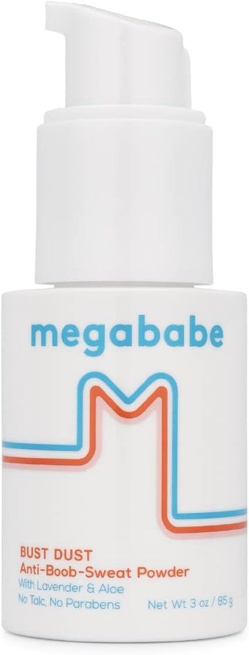 Megababe Sweat Absorbing Body Powder - Bust Dust | With Applicator Pump | Talc-Free, All Natural | 3 Oz