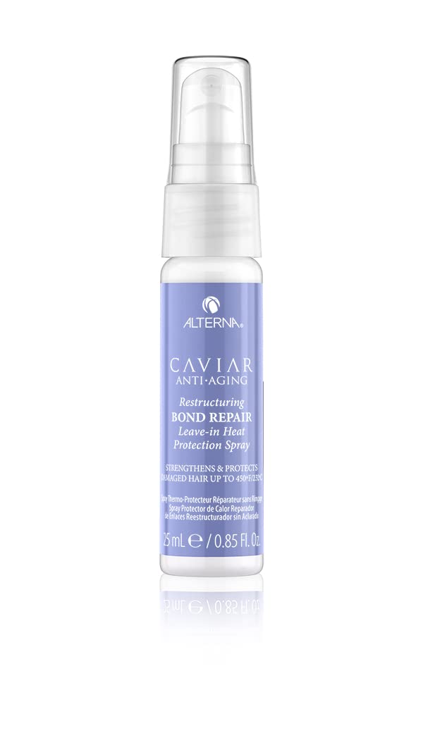 Alterna Caviar Anti-Aging Restructuring Bond Repair Travel Size Heat Protection Spray, 0.85 fl. oz. | Strengthens & Protects Damaged Hair