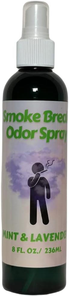 (2 Pack) Smoke Break all natural odor eliminator spray. Perfect for removing cigarette, cigar, & marijuana smells from your body, car, restrooms & offices. 8 oz spray bottle