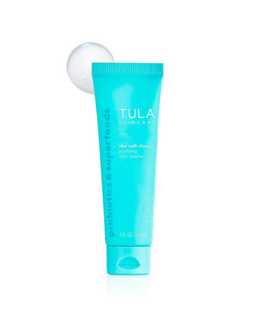 Tula Skin Care The Cult Classic Purifying Face Cleanser - Travel-Size, Gentle And Effective Face Wash, Makeup Remover, Nourishing And Hydrating, 1 Oz