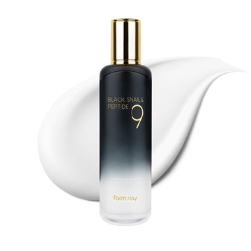 Farmstay Black Snail & Peptide 9 Perfect Emulsion, Snail Mucin Moisturizer For Elastic & Glow Skin, Hydrating & Soften, Anti-Aging, Skin Barrier Repair, For Women & Men, Korean Skin Care, 4.05 Fl.Oz