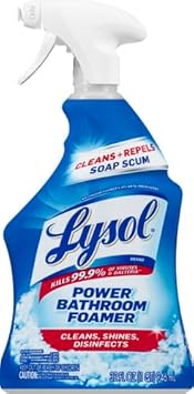 Lysol Power Foaming Cleaning Spray For Bathrooms, Foam Cleaner For Bathrooms, Showers, Tubs, 32Oz