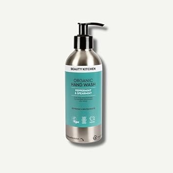 Beauty Kitchen - Organic Hand Wash - Peppermint And Spearmint Essential Oils For Refreshing, Invigorating Daily Cleansing - Vegan, Natural And Palm Oil-Free - 300Ml