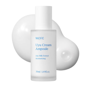 Nacific Uyu Cream Ampoule 1.69Fl. Oz. 50Ml With Jeju Milk Extract Essence Ceramide 5 Complex Moisture Lasting Natural Ingredients Korean Skin Care