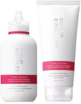 Philip Kingsley | Pure Colour Reviving Shampoo And Conditioner Set | Duo For Coloured Bleached Hair | Deep Conditioning, Colour Protecting, Anti Fade, Preserving Enhancer | 250Ml & 200Ml