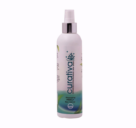 Curativa Bay .02% Hypochlorous Skin Spray, Clear Skin, Most effective For Total Skin Health and the Base for all Skin Care. 100% Organic, Made in USA, Produces Great Results 8 OZ