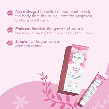 Balance Activ | Thrush Cream | Internal & External Use | Works Naturally | Relieves Thrush Symptoms & Prevents Recurrence | 5 Applicators (30ml) | Pack of 2…