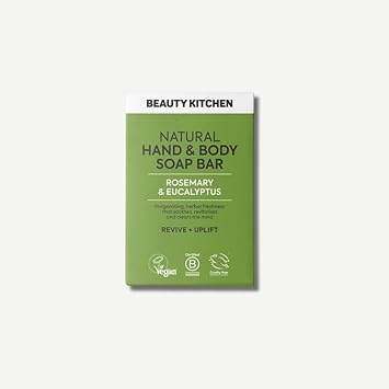 Beauty Kitchen - Natural Hand And Body Soap Bar - Rosemary And Eucalyptus Essential Oils - Triple-Milled, Palm Oil-Free And Long-Lasting Cleansing Bar - 100G