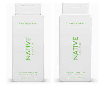 Native Body Wash Contains Naturally Derived Ingredients | For Women & Men, Sulfate, Paraben, & Dye Free Leaving Skin Soft And Hydrated | Cucumber & Mint 18 Oz - 2 Pk